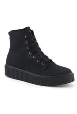 SNEEKER-201 1 1/2" Platform Creeper Sneaker, Full Inside Metal Zipper Closure D28BC