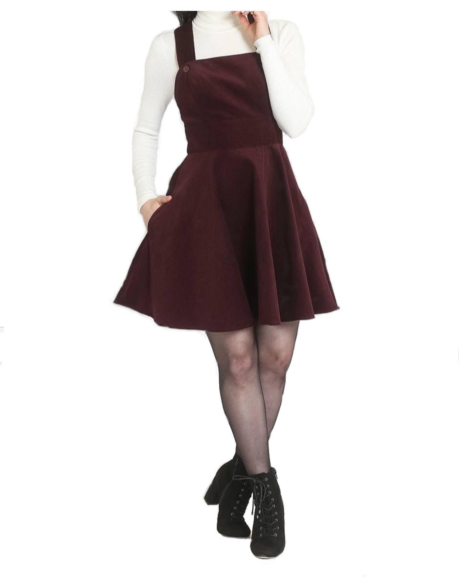 wine pinafore dress