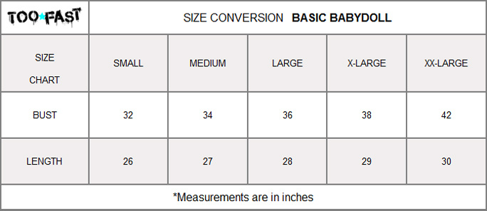 Felina Size Chart