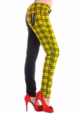 Half Black Checkered Yellow Pants