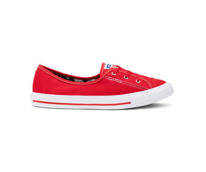 converse ballet slip on red