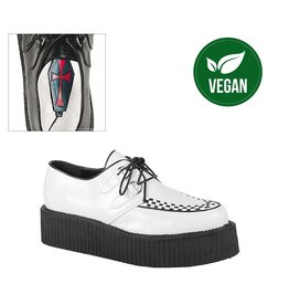 V-CREEPER-502 2" Platform White Vegan Leather Creeper D3VW