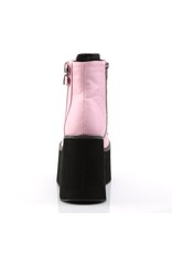 DEMONIA KERA-21 4 1/2 Pink Vegan Leather Ankle Boot, Side Zip D42VP