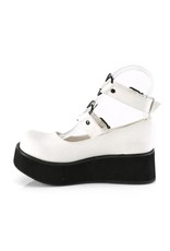 SPRITE-02 2 1/4" Platform White Vegan Mary Jane w/Heart O-Rings & Studs Detail-D11VWH