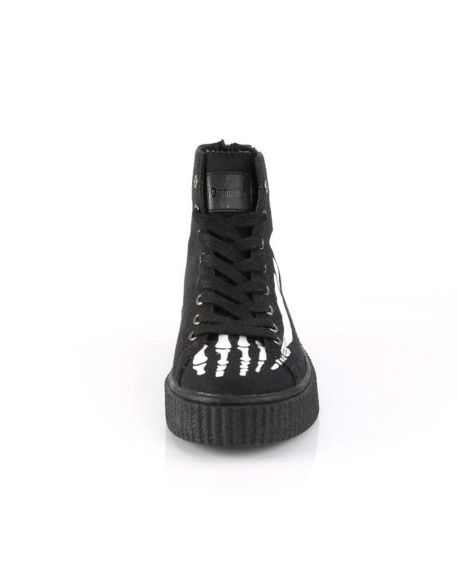 SNEEKER-252 1 1/2" Platform High Top Round Toe Lace-Up Front Creeper Sneaker Xray Bone Print, Back Metal Zipper D15BP - SNK252/BCA