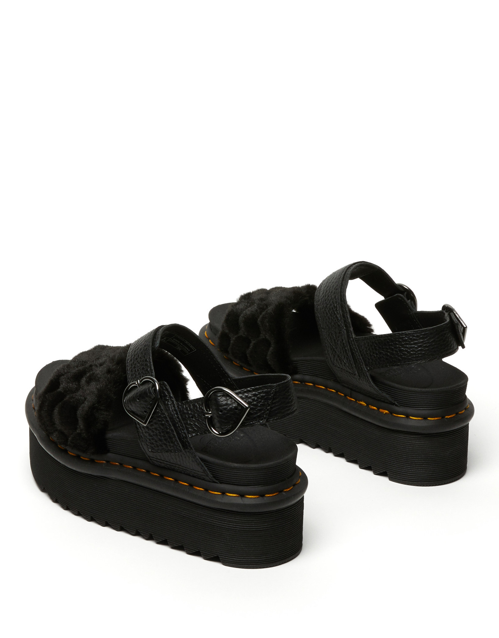 VOSS QUAD FLUFFY BLACK FAUX FUR HEART + MILLED NAPPA M85QFB-R26921001 - Boutique X20 MTL