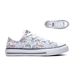 Chuck Taylor All Star OX WHITE/STORM PINK/WASHED TEAL CDRAINX-372944C