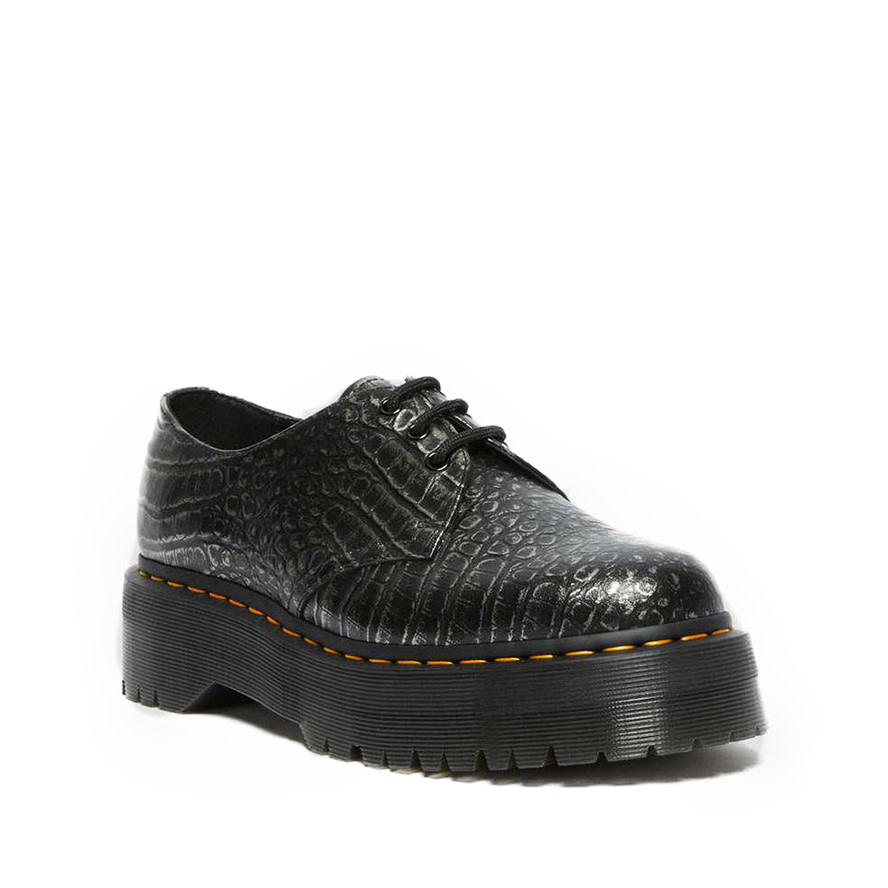 DR. MARTENS 1461 QUAD CROC WILD CROC GUNMETAL R27535029