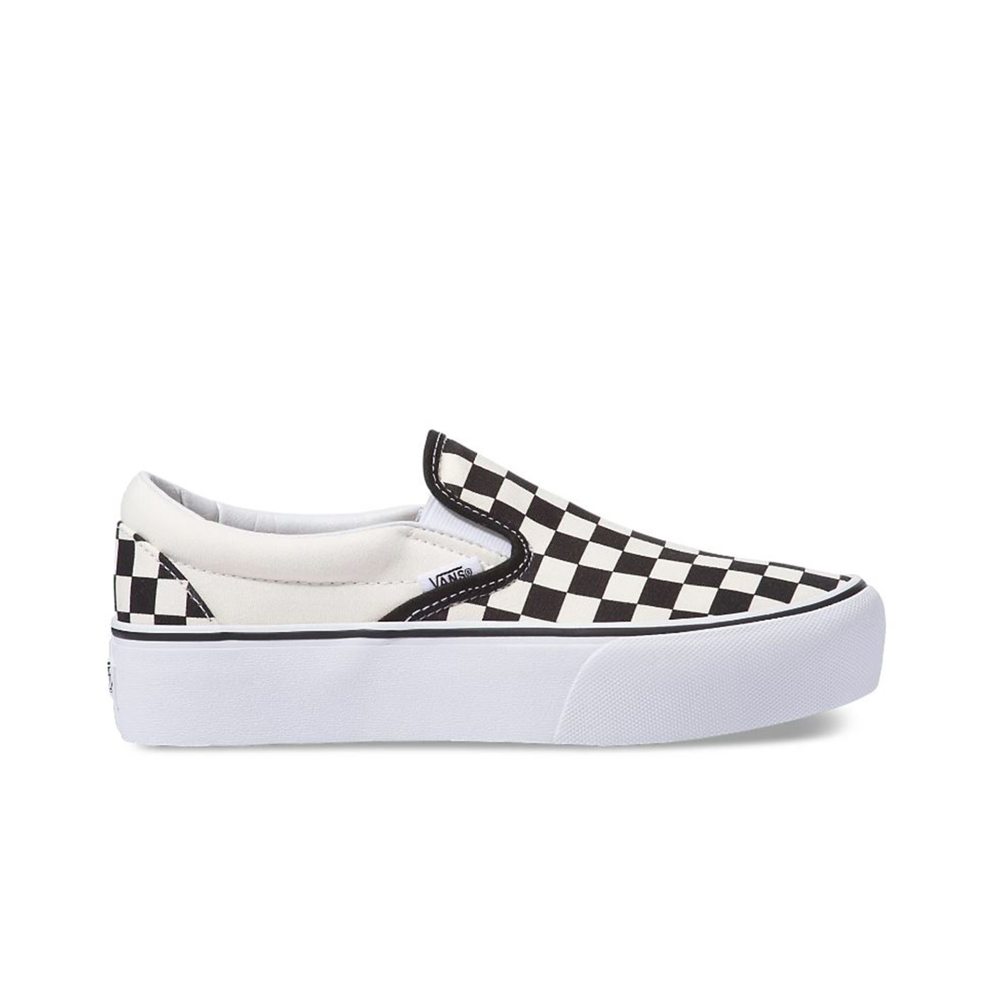 Platform checkered vans sales slip on