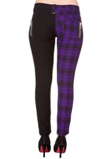 BANNED Half Black/Checkered Purple Pants