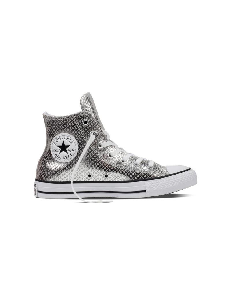 silver and white converse