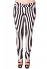 white striped black pants