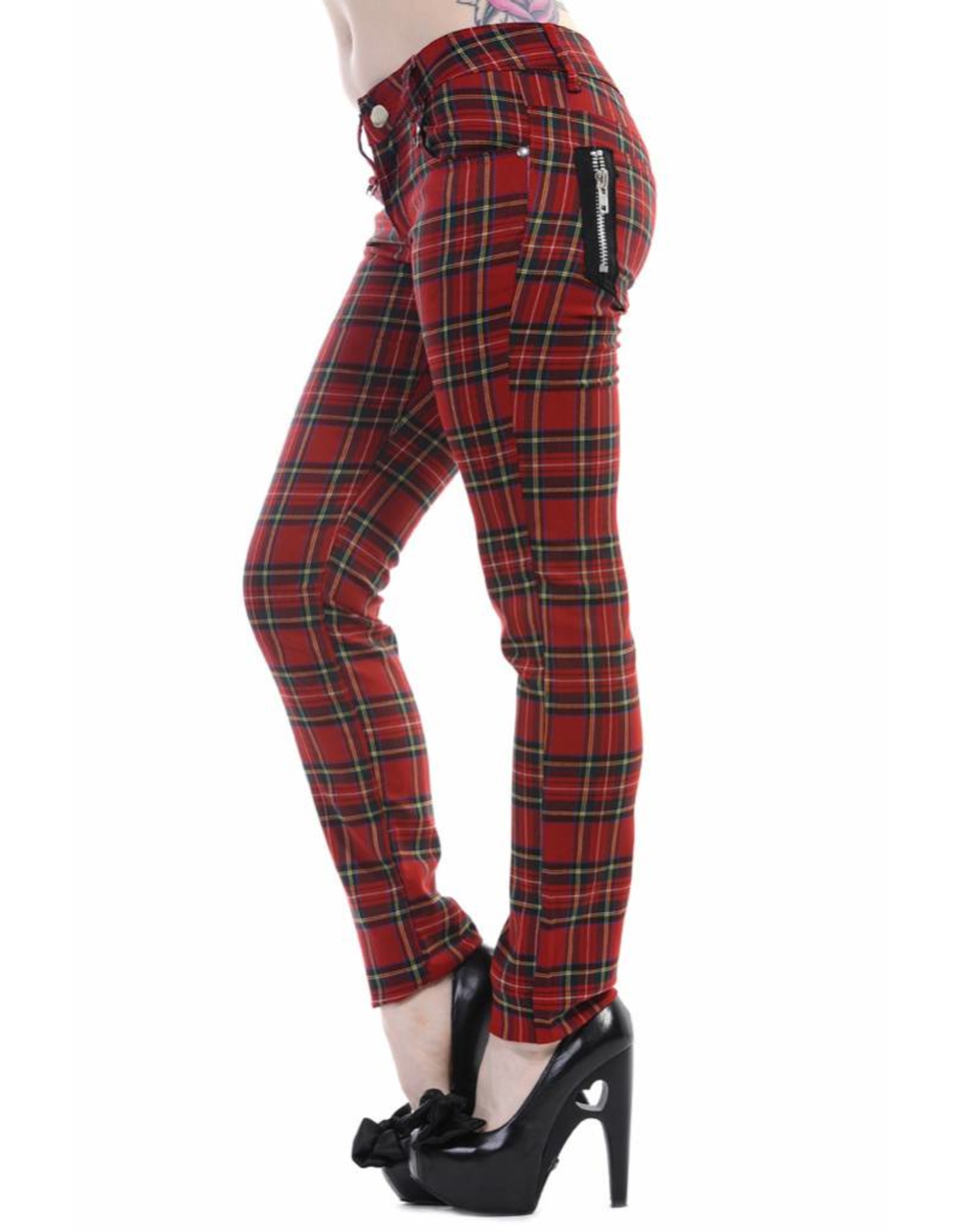 tartan red pants