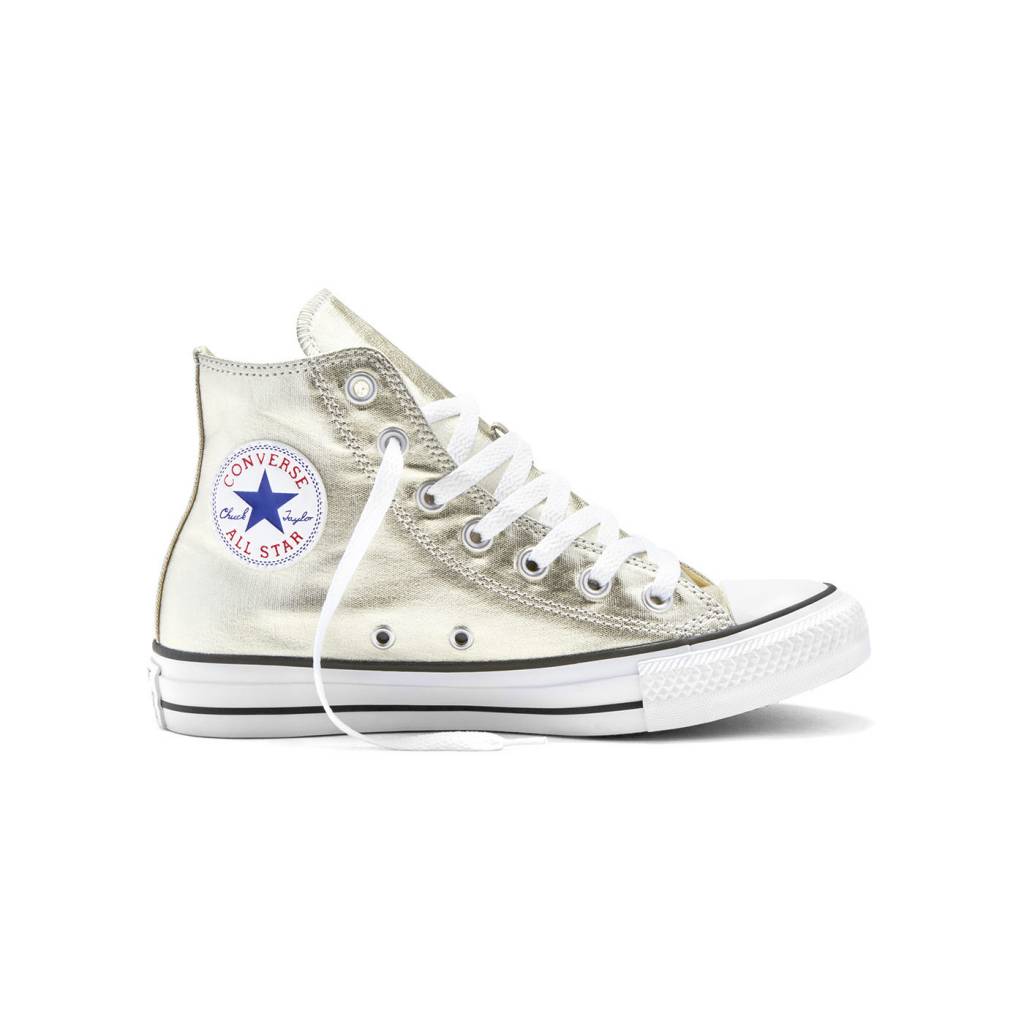 white and gold converse