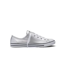 CHUCK TAYLOR DAINTY METALLIC LEATHER OX SILVER CC640DME-553336C