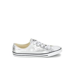 CHUCK TAYLOR DAINTY OX PURE SILVER/BLACK/WHITE C640DSIL-553462C