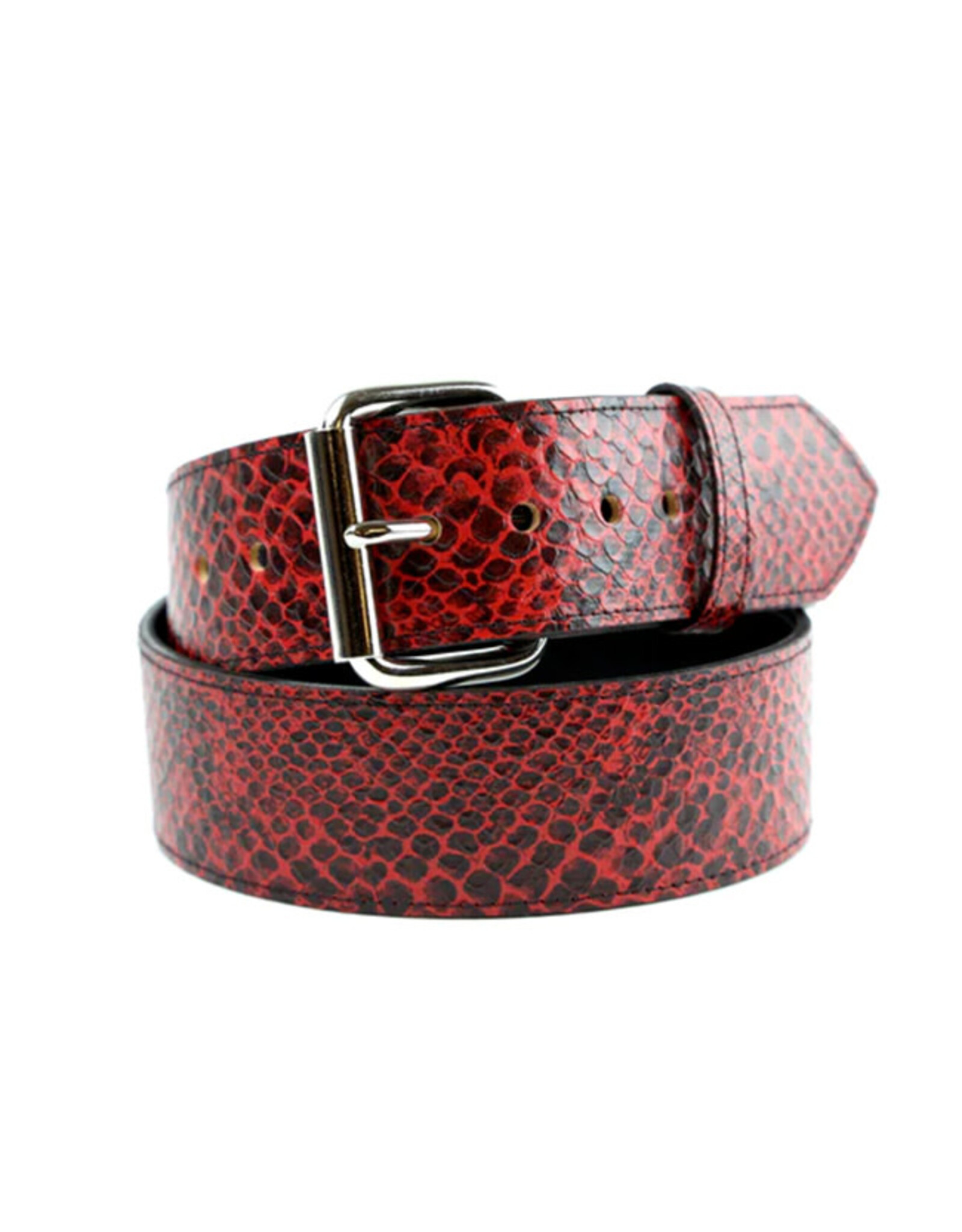 Leffler Leather Goods - Red snakeskin belt