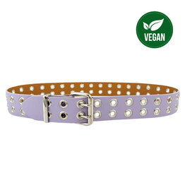 Vegan Double Row Eyelet Belt PURPLE MATT - BT145M VEGAN