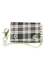 Black Plaid Tri Fold Wallet - WPL104