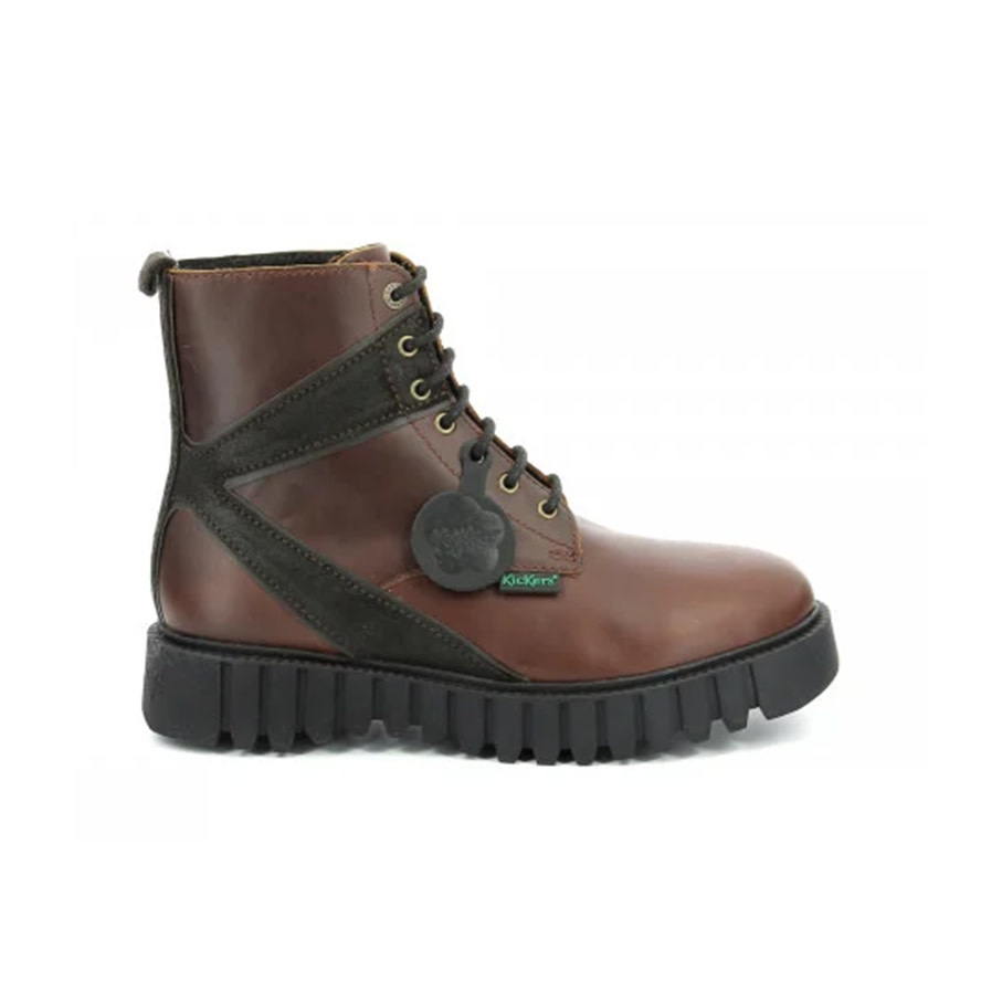 Botines De Combate Kickers Kick Fabulous, Parte Superior Y Forro De Cuero Para Mujer