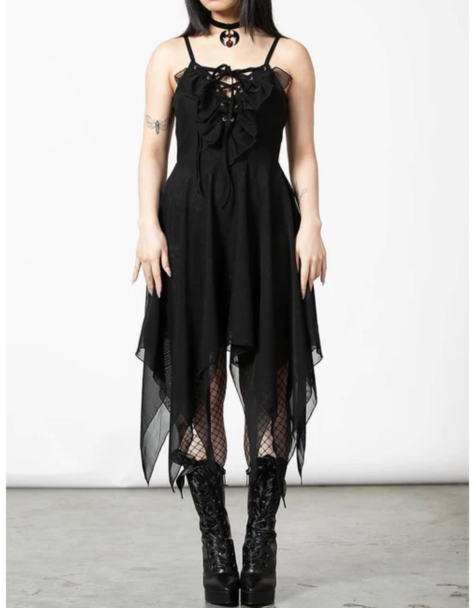 Anshee Lace-Up Dress Black