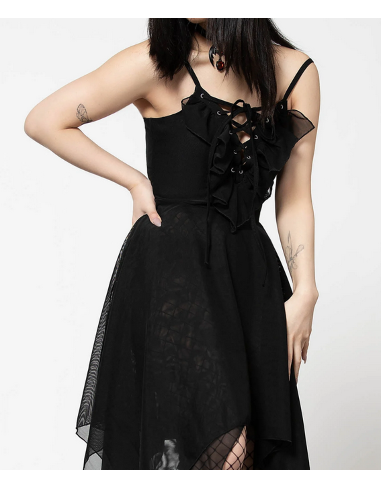 Anshee Lace-Up Dress Black