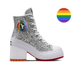 CHUCK TAYLOR 70 DE LUXE HEEL HI SILVER/RED C382PRI - A06028C