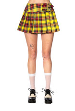 Yellow Checkered Mini Skirt