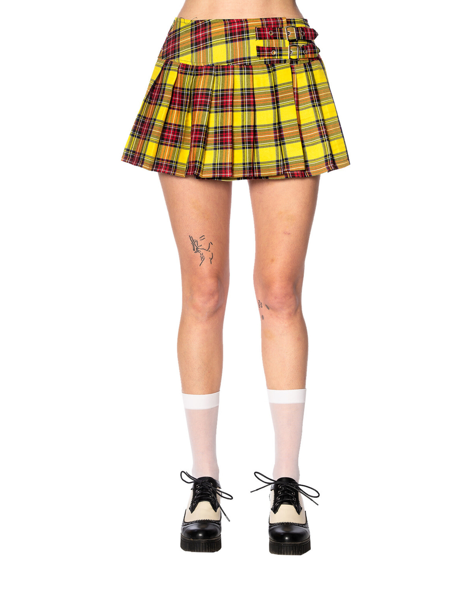 Yellow Checkered Mini Skirt