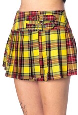 Yellow Checkered Mini Skirt