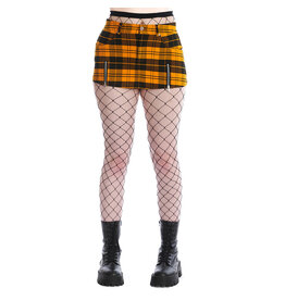 Rochelle Checkered Ultra Mini Zip Skirt Yellow - SK25528