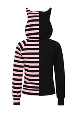 Cat Ears Hoodie Half Pink Zipped Hoodie - HD59079