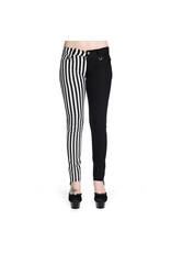 Half Striped Black/White Pants - TBN416STR