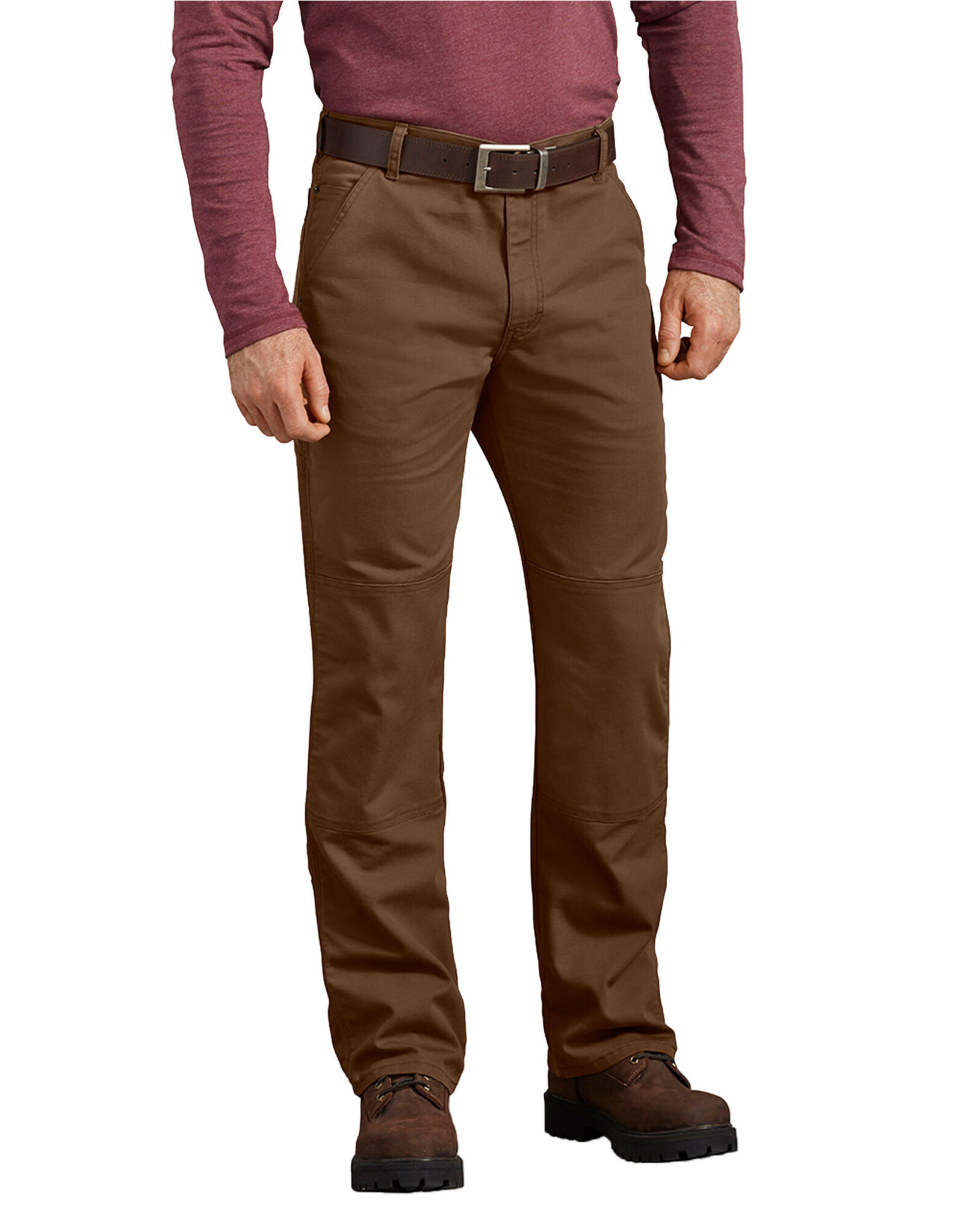 DICKIES FLEX Regular Fit Duck Double Knee Pants Stonewashed Timber Brown - DP903STB
