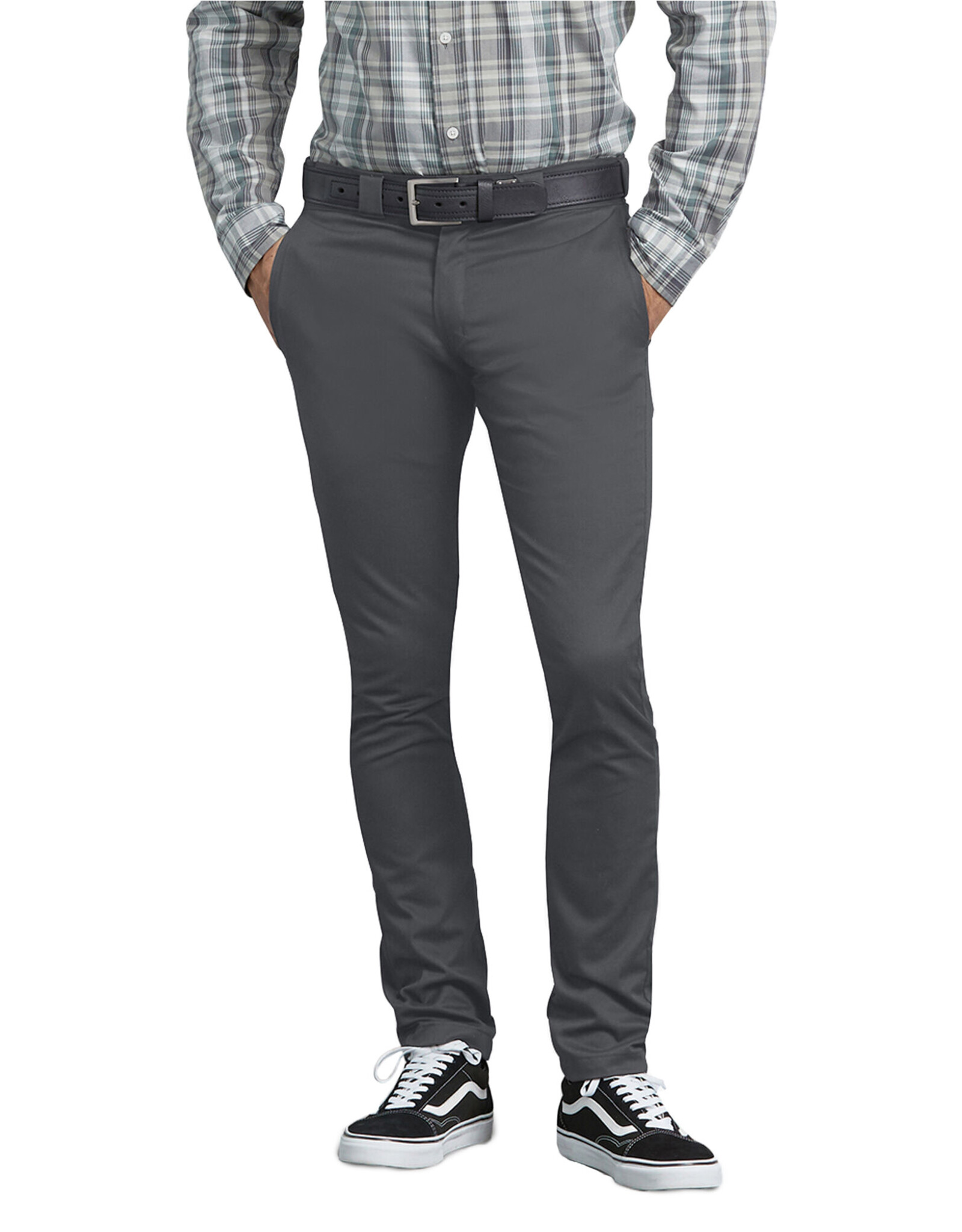DICKIES Skinny Fit Work Pants Charcoal Gray - WP801CH
