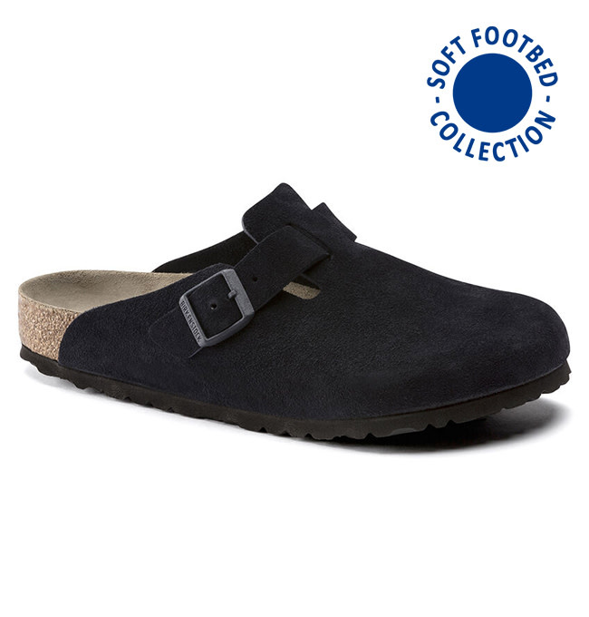 靴 BIRKENSTOCK Boston BS BLACK BIRKENSTOCK BOSTON CHUNKY SUEDE | BLACK – THE HEN HOUSE