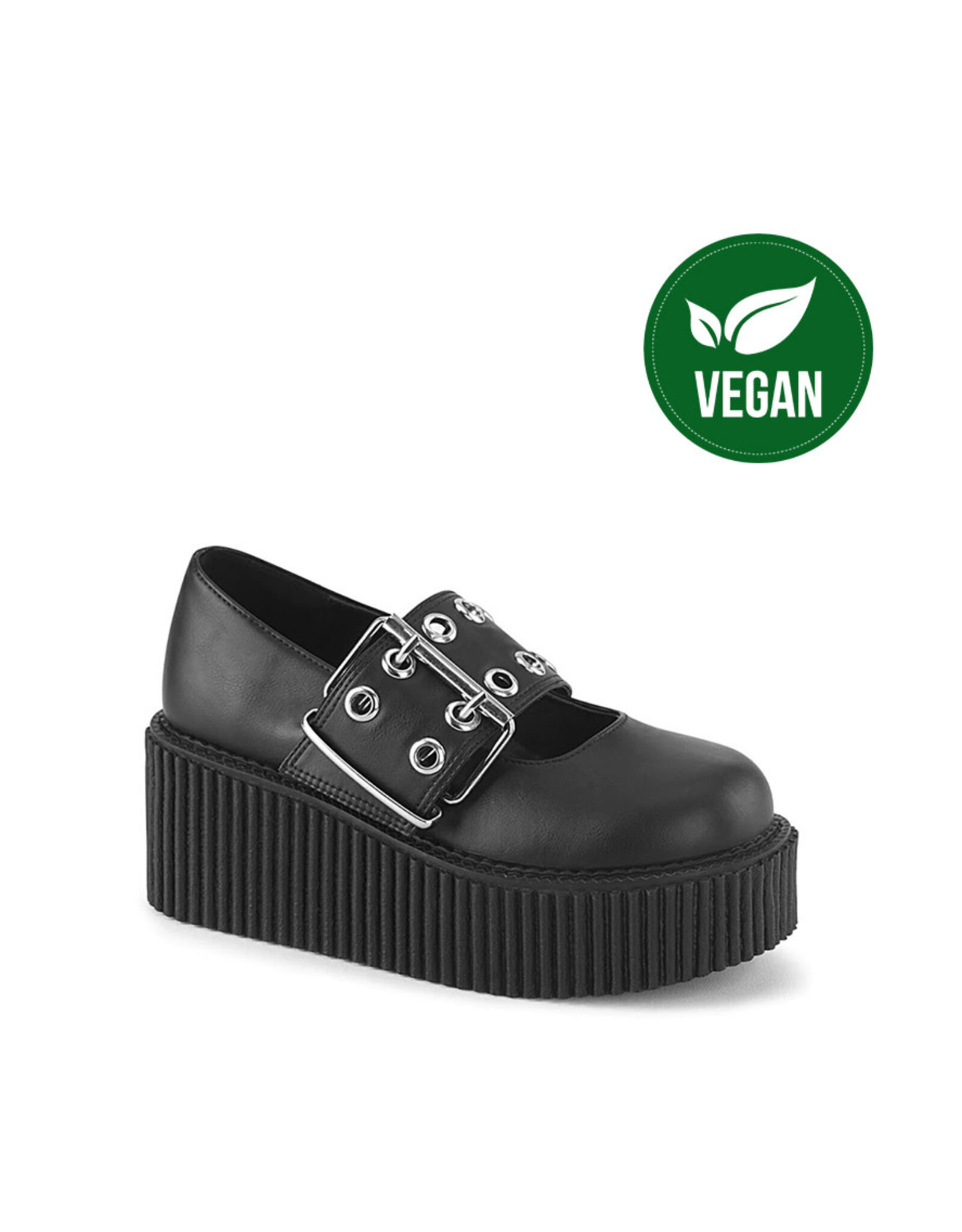 CRE230/BVL Black Vegan Leather *3" PF Maryjane Creeper D81VB - CRE230/BVL