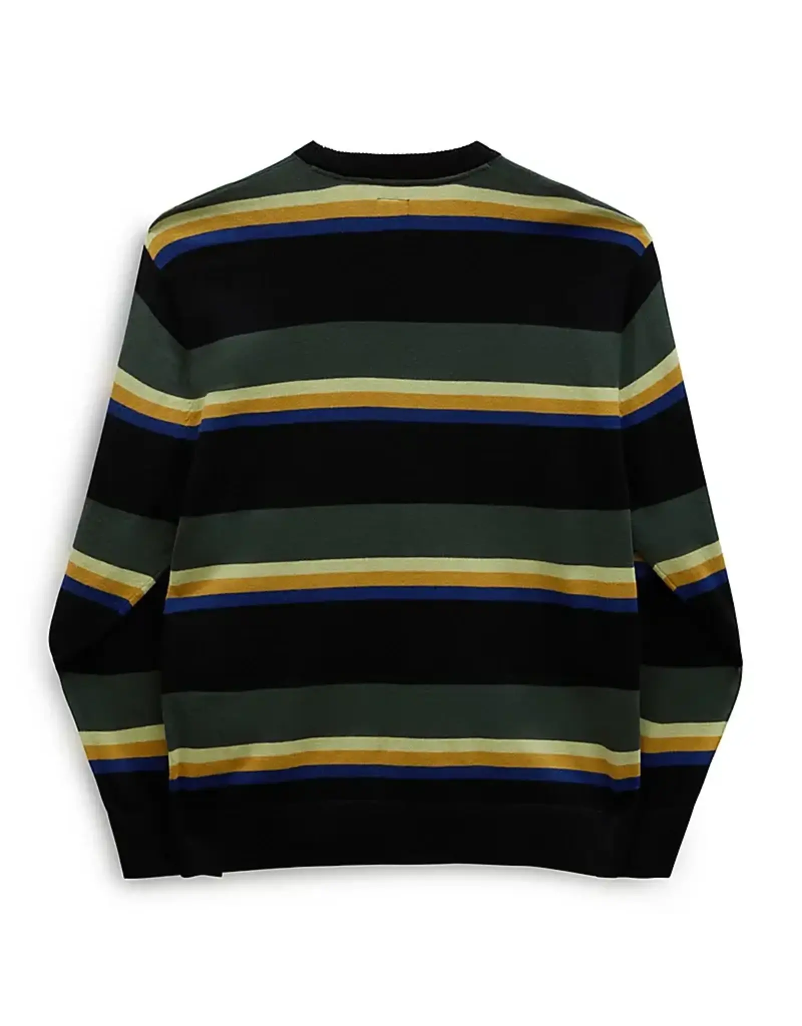 VANS Tacuba Stripe Crew Sweater Black/Deep Forest - VN000F50CM3