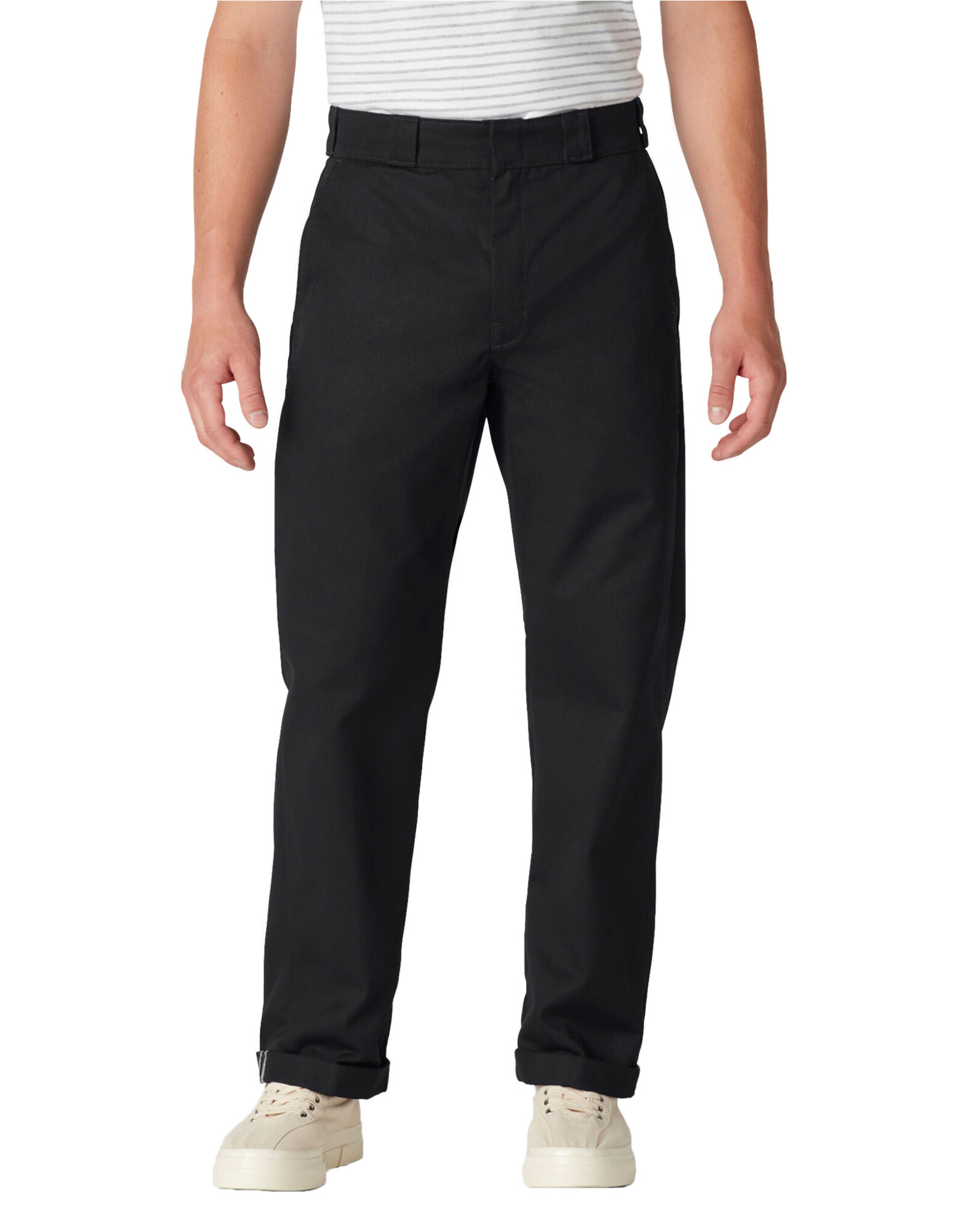 DICKIES Regular Fit Cuffed Work Pants Black - WPR05BKX