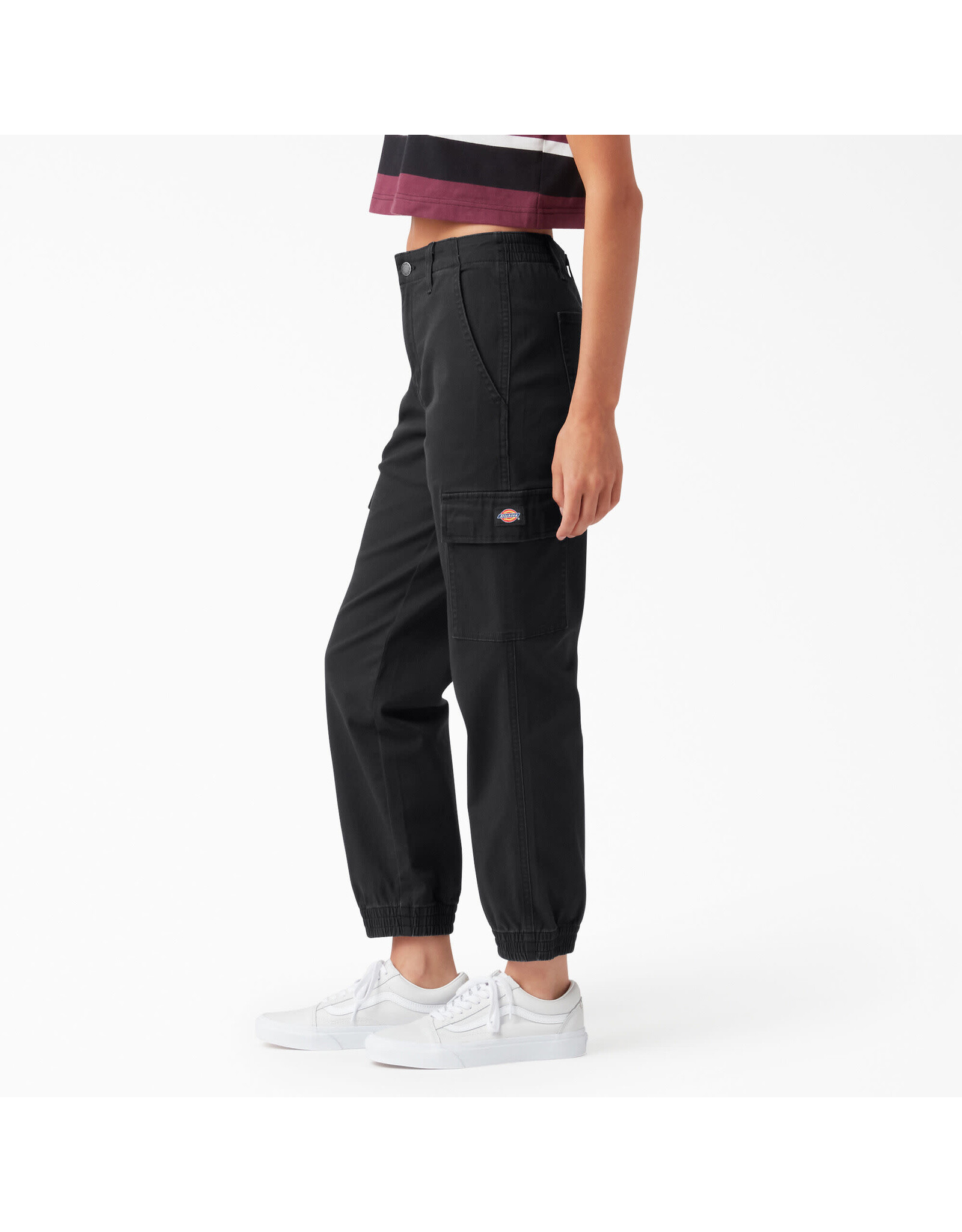 DICKIES Women's High Rise Fit Cargo Jogger Pants Black - FPR54BKX