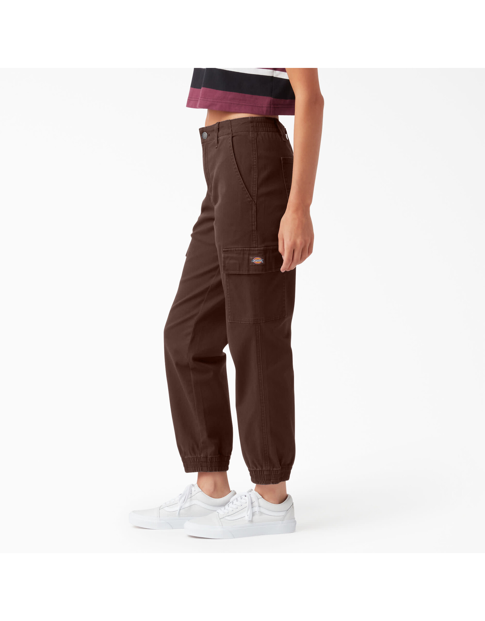 DICKIES Women's High Rise Fit Cargo Jogger Pants Chocolate Brown - FPR54CB