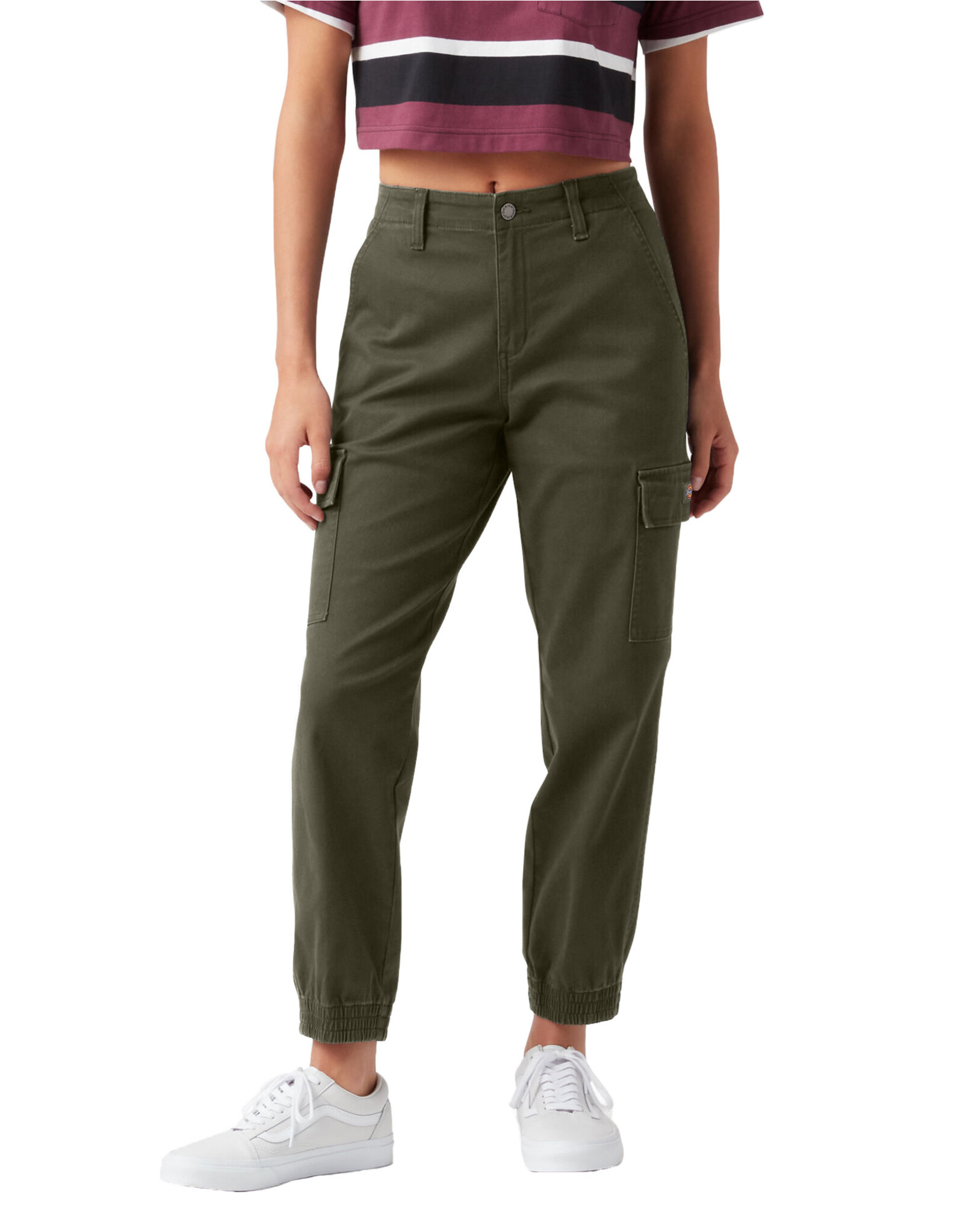 DICKIES Women's High Rise Fit Cargo Jogger Pants Miliary Green - FPR54ML