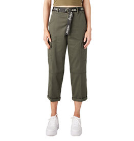 DICKIES Women's Relaxed Fit Cropped Cargo Pants Olive Green - FPR50OG