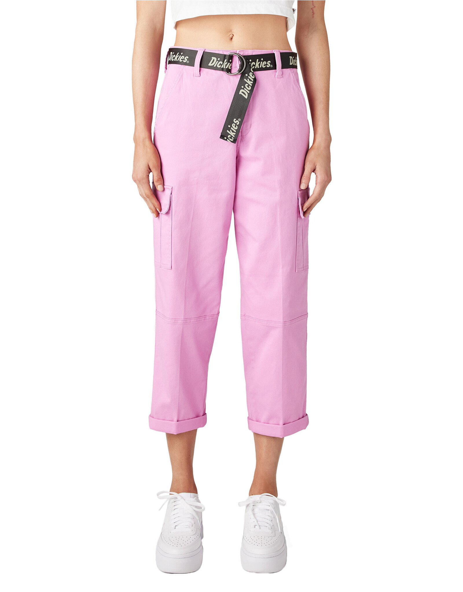 DICKIES Women's Relaxed Fit Cropped Cargo Pants Wild Rose