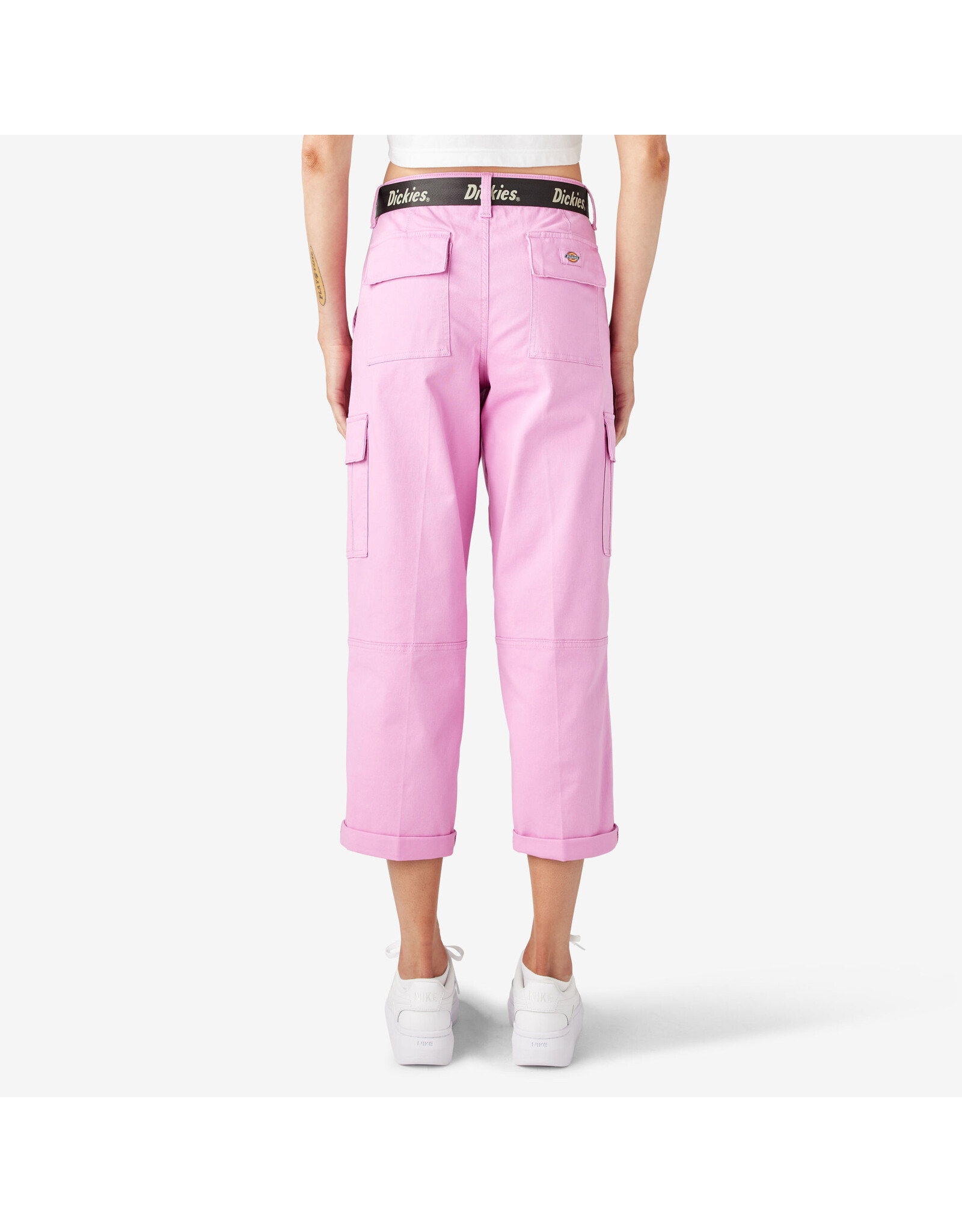 DICKIES Women's Relaxed Fit Cropped Cargo Pants Wild Rose - FPR50WR2