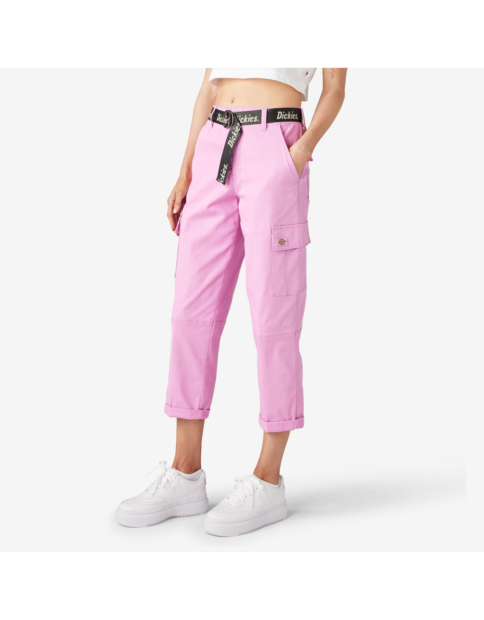 DICKIES Women's Relaxed Fit Cropped Cargo Pants Wild Rose - FPR50WR2 -  Boutique X20 MTL