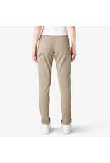 DICKIES Women's Slim Straight Fit Roll Hem Carpenter Pants Desert Sand - FPR53DS