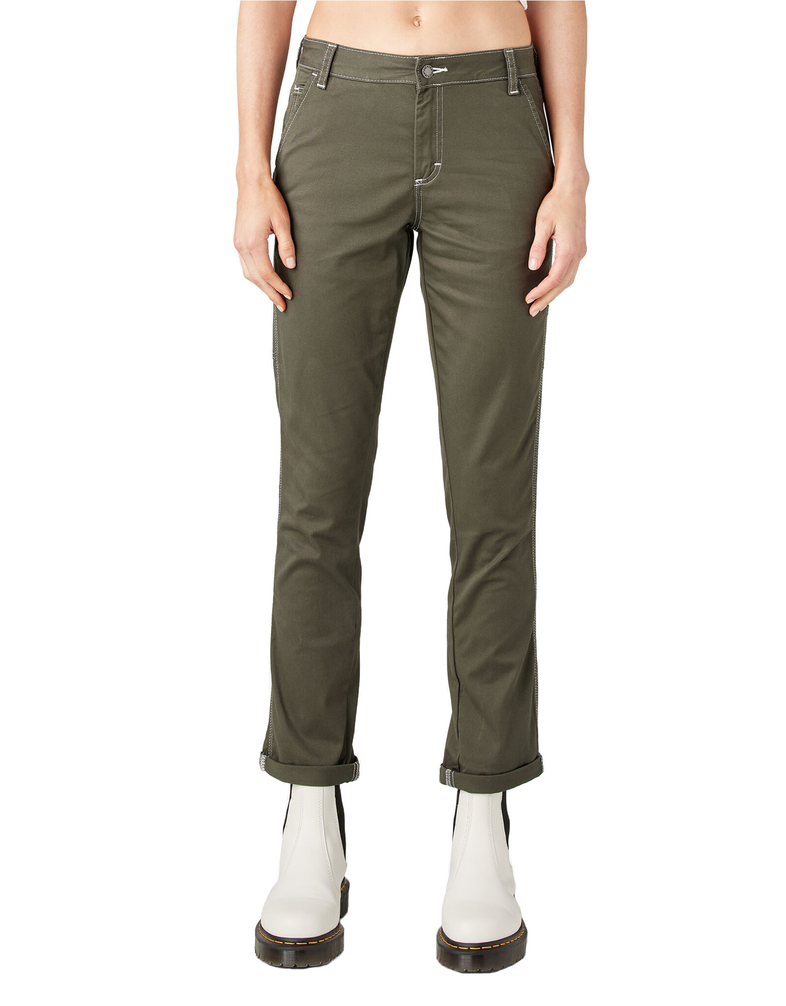 DICKIES Slim Straight Fit Roll Carpenter Pants Olive Green - FPR53OG -  Boutique X20 MTL
