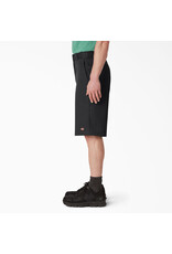 DICKIES Loose Fit Flat Front Work Shorts, 13" Black - 42283BK