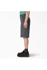DICKIES Loose Fit Flat Front Work Shorts, 13" Charcoal - 42283CH